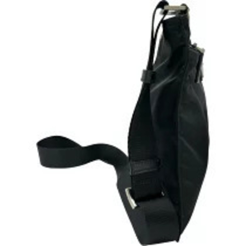 Prada black bag enameled logo triangle Tessuto shoulder Black